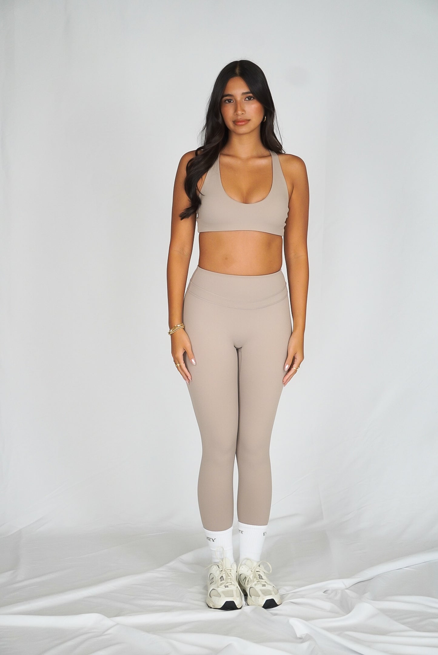 Tan double seam leggings