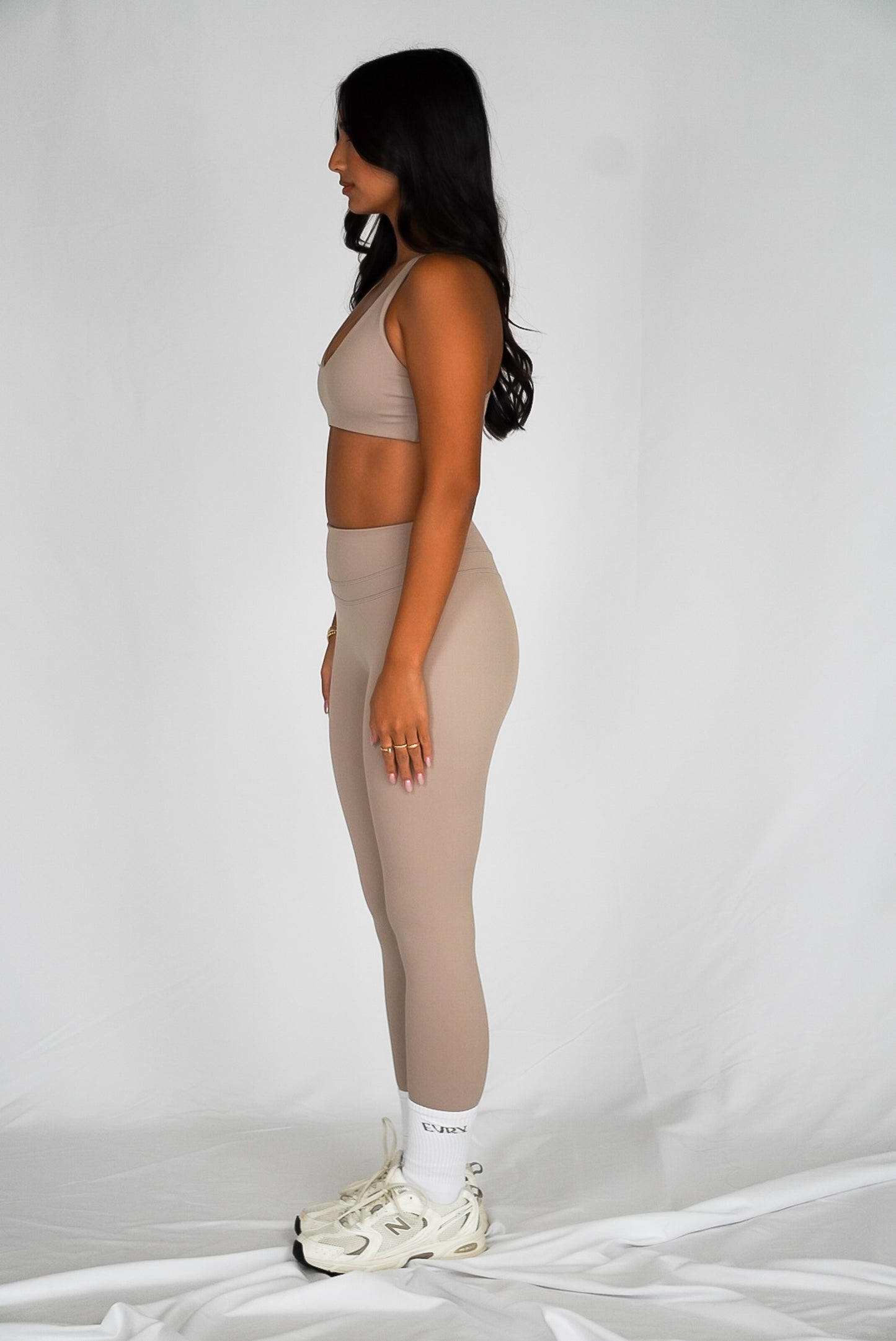 Tan double seam leggings