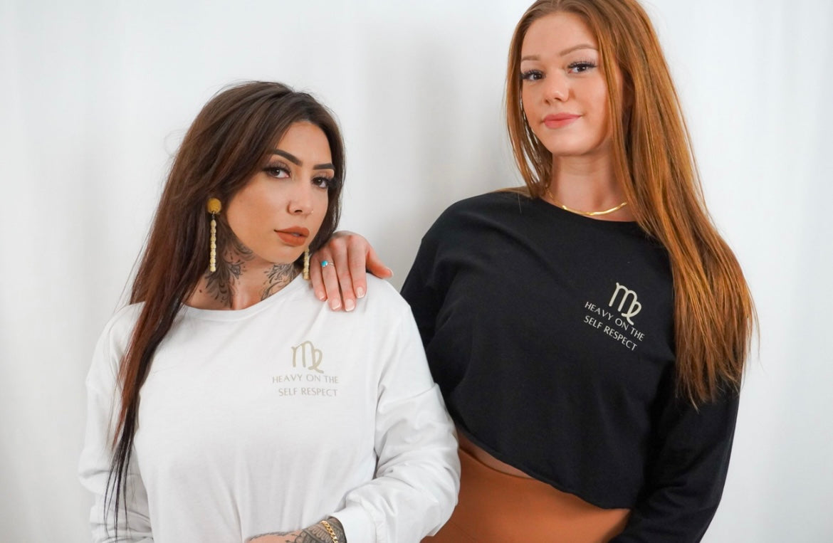 Virgo SZN Long Sleeve Crop Black