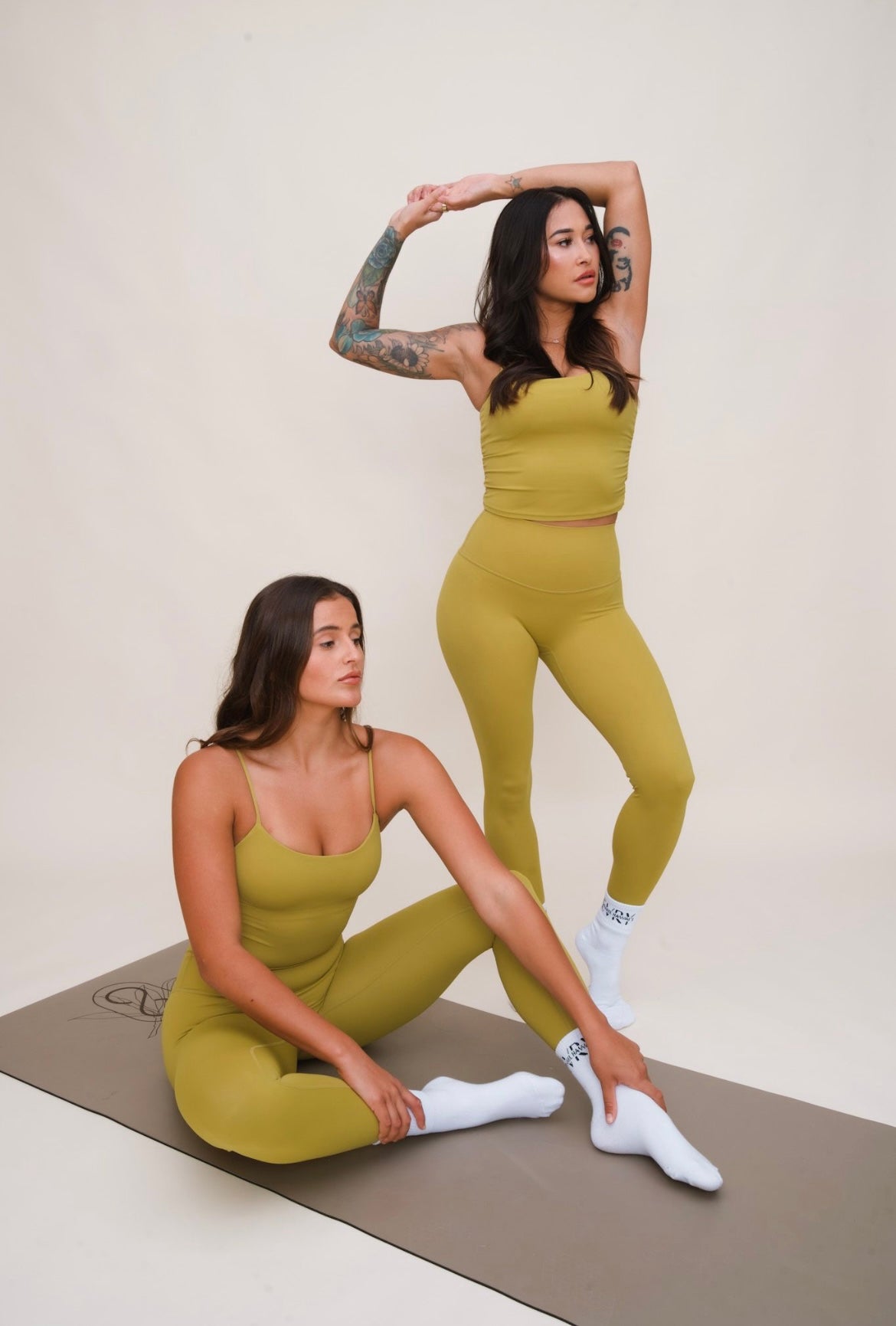 Nessa High Waisted Leggings in Golden Matcha