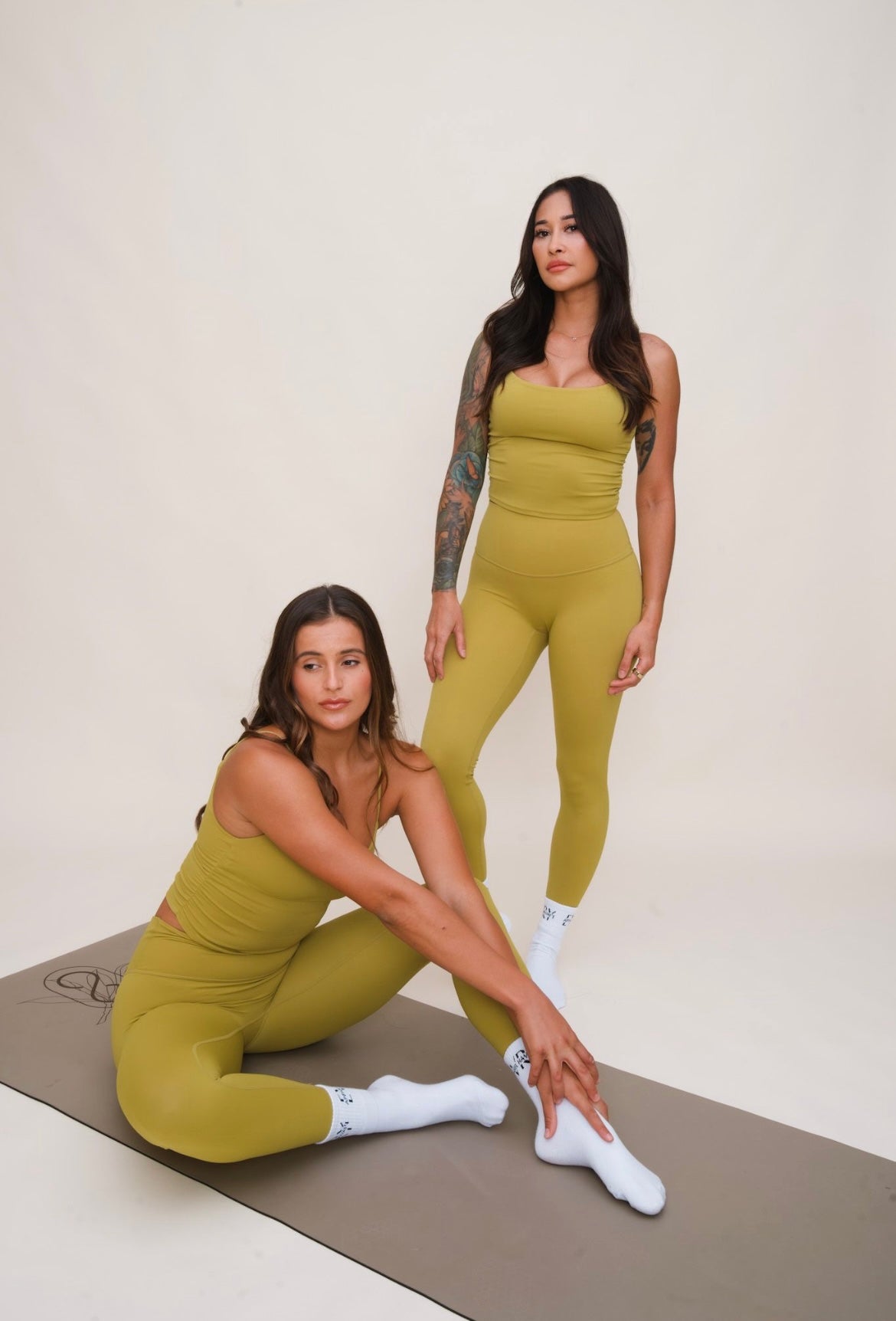 Nessa High Waisted Leggings in Golden Matcha