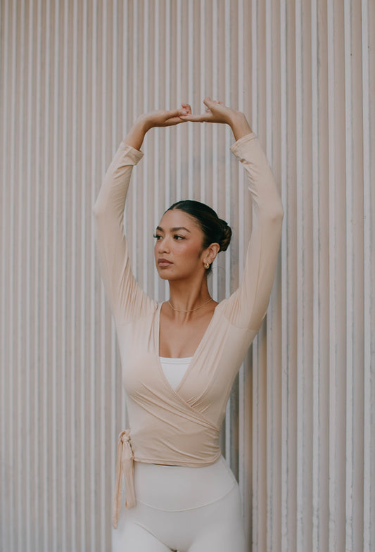 The Muse Wrap in Tulle Beige